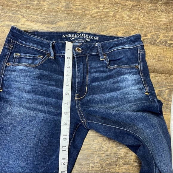 American Eagle Skinny Kick Super Stretch Jeans Womens Size 12 Mid Rise - Picture 6 of 9